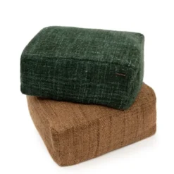 Bazar Bizar Poufs Pouf En Coton Vert -Magasin De Chaises pouf en coton vert 2