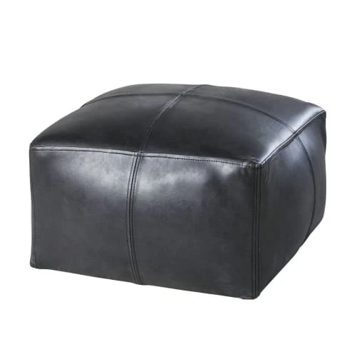 Pouf en cuir de buffle noir Maisons Du Monde Poufs Pouf En Cuir De Buffle Noir -Magasin De Chaises pouf en cuir de buffle noir 1000 8 37 190646 2