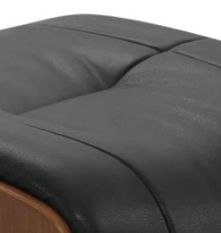 My New Design Repose-pieds Pouf En Cuir Et Chêne Naturel - Cuir Noir -Magasin De Chaises pouf en cuir et chene naturel cuir noir 2