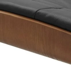 My New Design Repose-pieds Pouf En Cuir Et Chêne Naturel - Cuir Noir -Magasin De Chaises pouf en cuir et chene naturel cuir noir 3