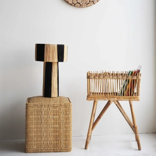 Pouf en jonc HYDILE Poufs Pouf En Jonc -Magasin De Chaises pouf en jonc 1