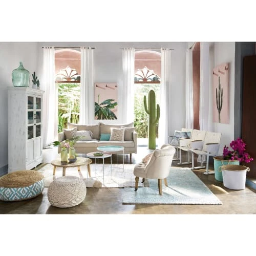 Pouf en jute et coton motifs graphiques Maisons Du Monde Poufs Pouf En Jute Et Coton Motifs Graphiques -Magasin De Chaises pouf en jute et coton motifs graphiques 1000 12 39 177815 5