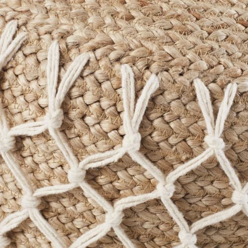 Pouf en jute tressé et corde en coton écru Maisons Du Monde Poufs Pouf En Jute Tressé Et Corde En Coton écru -Magasin De Chaises pouf en jute tresse et corde en coton ecru 1000 3 1 200450 2