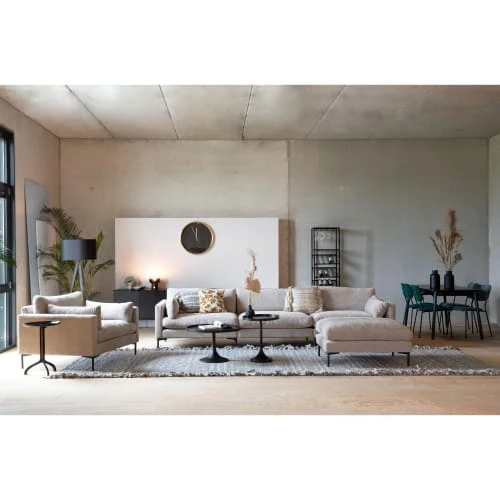 Pouf en tissu beige Zuiver Poufs Pouf En Tissu Beige -Magasin De Chaises pouf en tissu beige 1