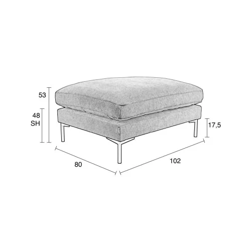 Pouf en tissu beige Zuiver Poufs Pouf En Tissu Beige -Magasin De Chaises pouf en tissu beige 5