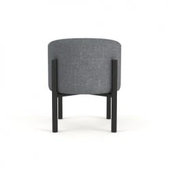 Potiron Paris Poufs Pouf En Tissu Gris, Pieds En Métal Noir -Magasin De Chaises pouf en tissu gris pieds en metal noir 3