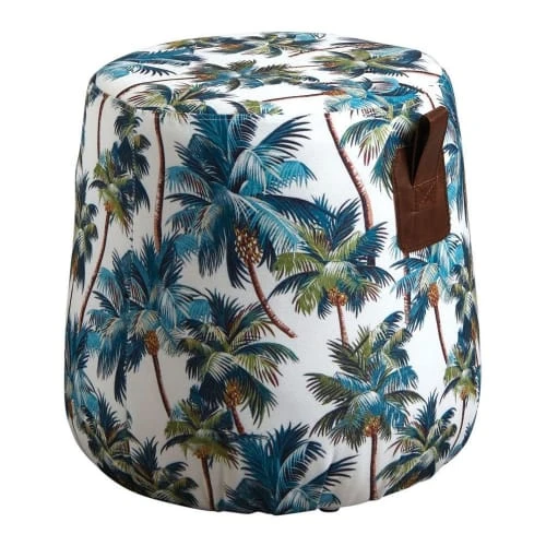 Pouf en tissu jungle Aubry Gaspard Poufs Pouf En Tissu Jungle -Magasin De Chaises pouf en tissu jungle