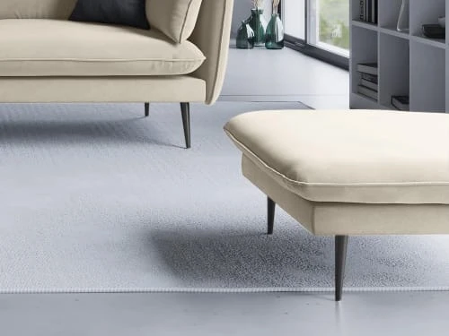 Pouf en velours beige Micadoni Home Poufs Pouf En Velours Beige -Magasin De Chaises pouf en velours beige 6