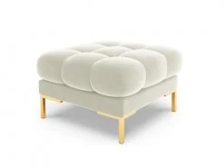 Micadoni Home Poufs Pouf En Velours Beige Clair