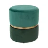Drawer Poufs Pouf En Velours Bleu Canard Et Vert Forêt
