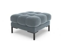 Micadoni Home Poufs Pouf En Velours Noir -Magasin De Chaises pouf en velours bleu clair 2