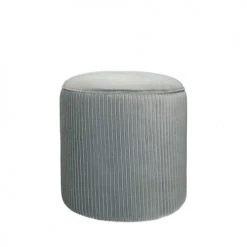Pomax Poufs Pouf En Velours D38cm Gris Clair