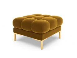 Micadoni Home Poufs Pouf En Velours Beige Clair -Magasin De Chaises pouf en velours jaune 3