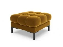 Micadoni Home Poufs Pouf En Velours Noir -Magasin De Chaises pouf en velours jaune 5