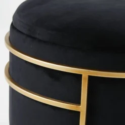 Maisons Du Monde Poufs Pouf En Velours Noir Et Métal Doré -Magasin De Chaises pouf en velours noir et metal dore 1000 15 30 202570 3
