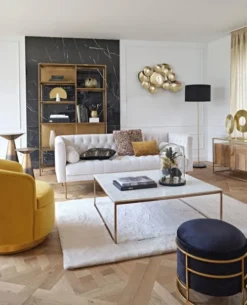 Maisons Du Monde Poufs Pouf En Velours Noir Et Métal Doré -Magasin De Chaises pouf en velours noir et metal dore 1000 15 30 202570 8