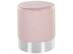 Beliani Poufs Pouf En Velours Rose