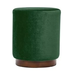Nordlys Poufs Pouf En Velours Vert Et Base En Bois