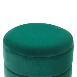 Beliani Poufs Pouf En Velours Vert Foncé Avec Rangement -Magasin De Chaises pouf en velours vert fonce avec rangement 3