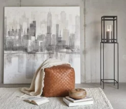 Maisons Du Monde Poufs Pouf Imitation Cuir Marron -Magasin De Chaises pouf imitation cuir marron 1000 9 0 222794 5