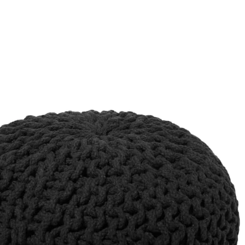 Pouf noir 40 x 25 cm Beliani Poufs Pouf Noir 40 X 25 Cm -Magasin De Chaises pouf noir 40 x 25 cm 2