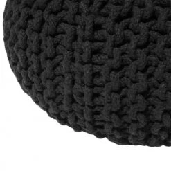 Beliani Poufs Pouf Noir 40 X 25 Cm 3 Beliani Poufs Pouf Noir 40 X 25 Cm -Magasin De Chaises pouf noir 40 x 25 cm 3
