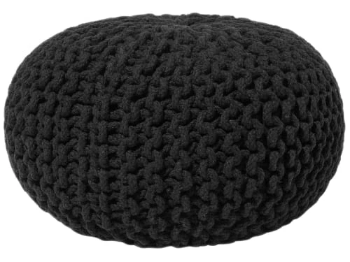 Pouf noir 40 x 25 cm Beliani Poufs Pouf Noir 40 X 25 Cm -Magasin De Chaises pouf noir 40 x 25 cm
