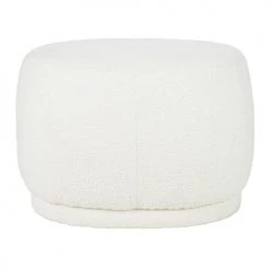 Maisons Du Monde Poufs Pouf Ovale En Bouclettes Blanches Et Pin