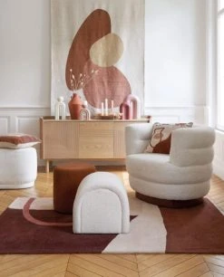 Maisons Du Monde Poufs Pouf Ovale En Bouclettes Blanches Et Pin -Magasin De Chaises pouf ovale en bouclettes blanches et pin 1000 14 4 218821 4