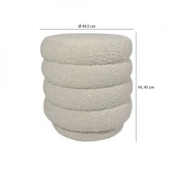 Now’s Home Poufs Pouf Pivotant Tissu En Bouclette Beige H45cm -Magasin De Chaises pouf pivotant tissu en bouclette beige h45cm 1