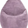 Sitting Point Poufs Pouf Poire XL D'intérieur Velours Grosse Cote Mauve 70x110cm