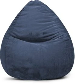 Sitting Point Poufs Pouf Poire XXL D'intérieur Fourrure Douce Bleu 80x130cm -Magasin De Chaises pouf poire xxl d interieur fourrure douce bleu 80x130cm 2