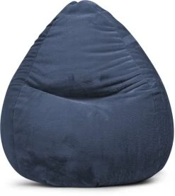 Sitting Point Poufs Pouf Poire XXL D'intérieur Fourrure Douce Bleu 80x130cm