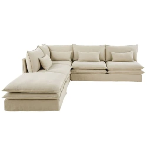 Pouf pour canapé modulable en lin Maisons Du Monde Assises Pouf Pour Canapé Modulable En Lin -Magasin De Chaises pouf pour canape modulable en lin 1000 6 1 187822 3