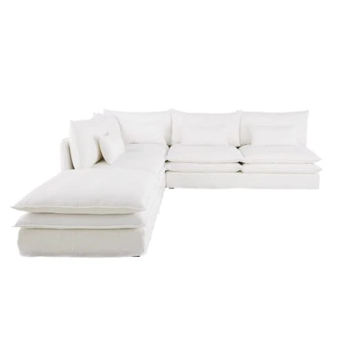 Pouf pour canapé modulable en lin blanc Maisons Du Monde Assises Pouf Pour Canapé Modulable En Lin Blanc -Magasin De Chaises pouf pour canape modulable en lin blanc 1000 8 3 187824 3