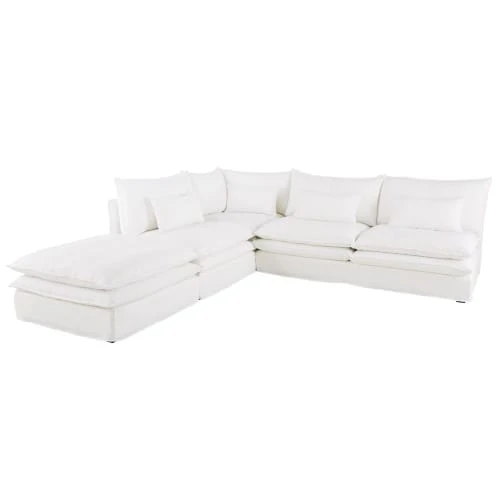 Pouf pour canapé modulable en lin blanc Maisons Du Monde Assises Pouf Pour Canapé Modulable En Lin Blanc -Magasin De Chaises pouf pour canape modulable en lin blanc 1000 8 3 187824 4