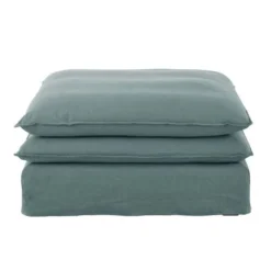 Maisons Du Monde Poufs Pouf Pour Canapé Modulable En Lin Bleu Céladon