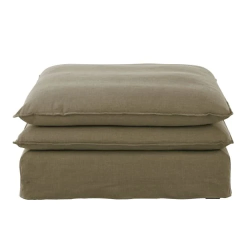 Pouf pour canapé modulable en lin vert kaki Maisons Du Monde Poufs Pouf Pour Canapé Modulable En Lin Vert Kaki -Magasin De Chaises pouf pour canape modulable en lin vert kaki 1000 7 34 202205 5