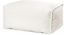 Sitting Point Poufs Pouf Repose Pied Carré Fourrure Douce Beige 55x65x35cm