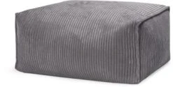 Sitting Point Poufs Pouf Repose Pied Carré Velours Grosse Cote Gris Anthracite 55x65x35cm -Magasin De Chaises pouf repose pied carre velours grosse cote gris anthracite 55x65x35cm 2