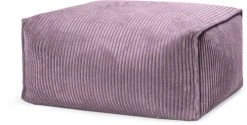 Sitting Point Poufs Pouf Repose Pied Carré Velours Grosse Cote Mauve 55x65x35cm
