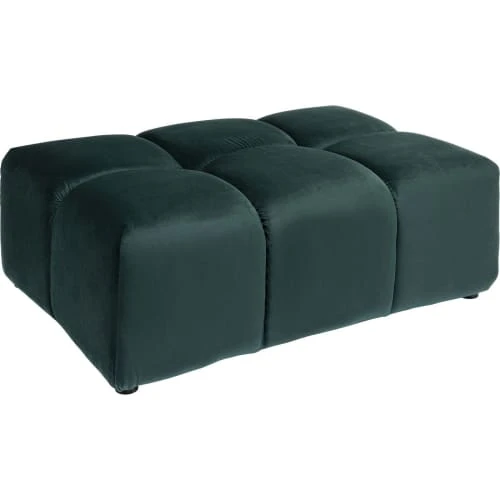 Pouf repose-pieds en velours vert foncé Kare Design Poufs Pouf Repose-pieds En Velours Vert Foncé -Magasin De Chaises pouf repose pieds en velours vert fonce 3