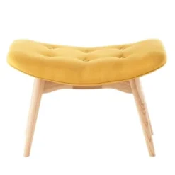 Maisons Du Monde Repose-pieds à Bouclettes Blanches Et Bouleau Massif -Magasin De Chaises pouf repose pieds style scandinave jaune iceberg 1000 16 36 138821 9 1
