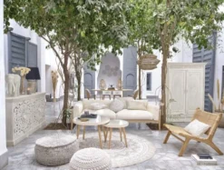 Maisons Du Monde Poufs Pouf Rond En Coton Imprimé -Magasin De Chaises pouf rond en coton imprime 1000 3 32 165549 6