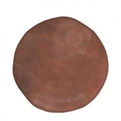 Rendez Vous Déco Poufs Pouf Rond En Cuir Camel -Magasin De Chaises pouf rond en cuir camel 5