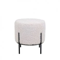 House Nordic Poufs Pouf Rond En Tissu Bouclette Et Métal D35,5cm Blanc 2 House Nordic Poufs Pouf Rond En Tissu Bouclette Et Métal D35,5cm Blanc -Magasin De Chaises pouf rond en tissu bouclette et metal d35 5cm blanc 2