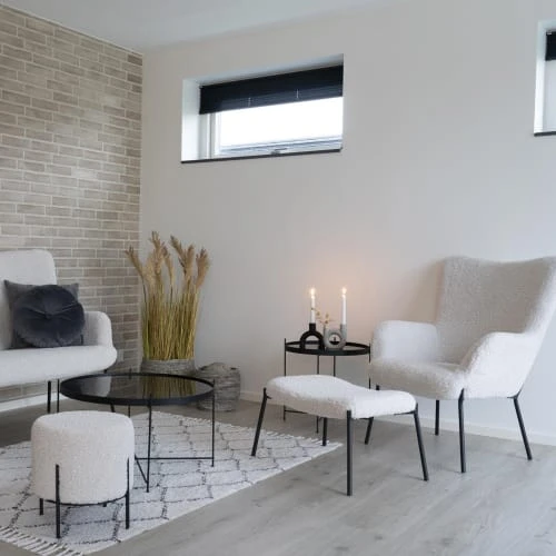 Pouf rond en tissu bouclette et métal D35,5cm blanc House Nordic Poufs Pouf Rond En Tissu Bouclette Et Métal D35,5cm Blanc -Magasin De Chaises pouf rond en tissu bouclette et metal d35 5cm blanc 5