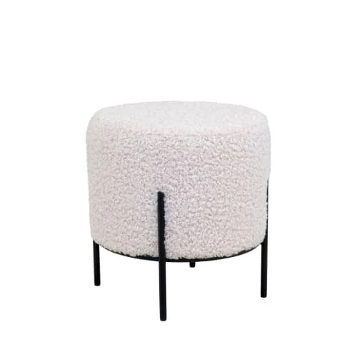 Pouf rond en tissu bouclette et métal D35,5cm blanc House Nordic Poufs Pouf Rond En Tissu Bouclette Et Métal D35,5cm Blanc -Magasin De Chaises pouf rond en tissu bouclette et metal d35 5cm blanc