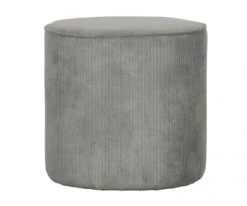 Woood Poufs Pouf Rond En Tissu Côtelé Gris -Magasin De Chaises pouf rond en tissu cotele gris 2