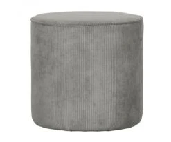 Woood Poufs Pouf Rond En Tissu Côtelé Gris